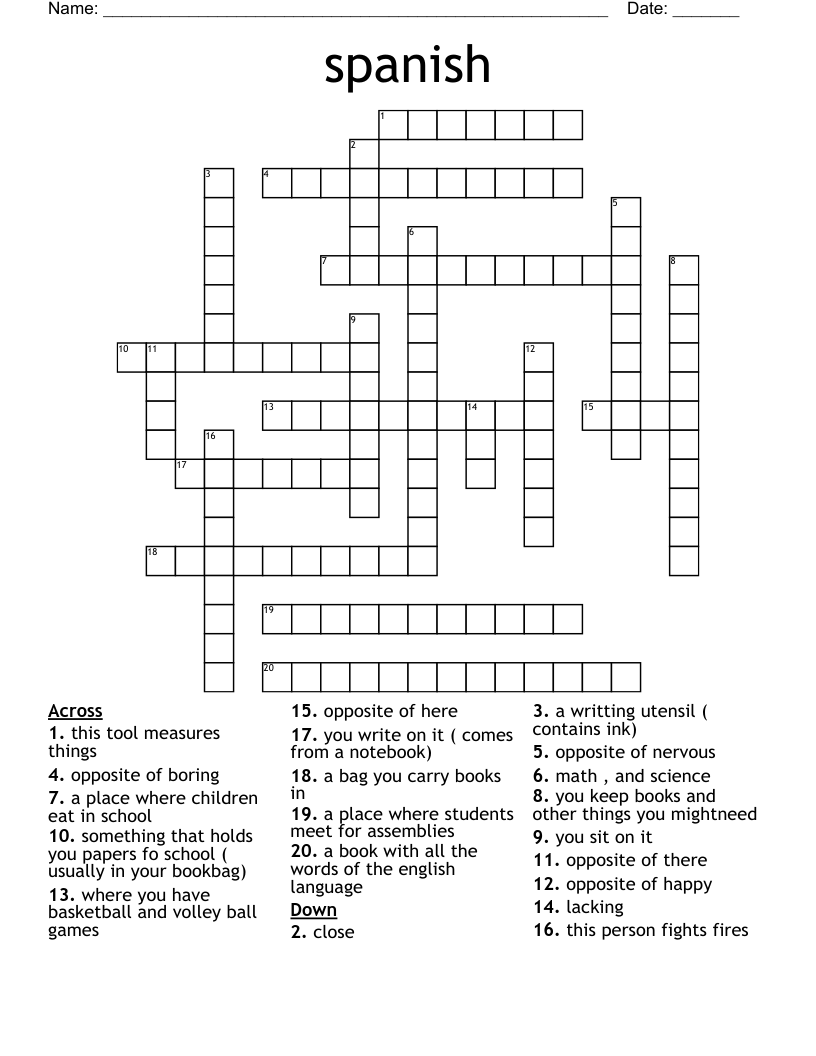 Spanish Crossword WordMint