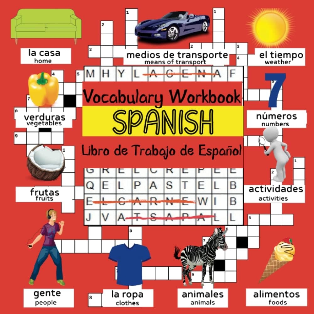 Spanish Vocabulary Workbook Libro De Trabajo De Espa ol Bilingual Spanish English Dictionary For Kids 8 12 With Games To Learn Spanish Word Search Crosswords Vocab Games For Kids Owl Jane 