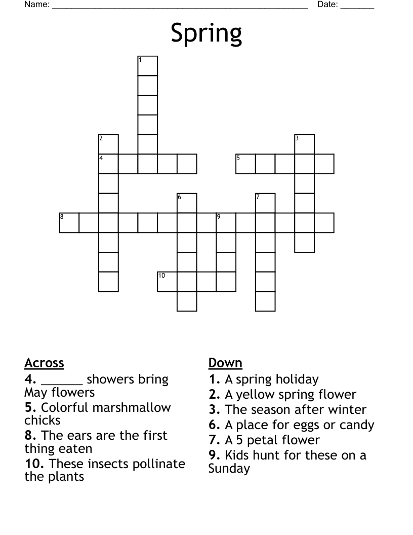 Spring Crossword WordMint