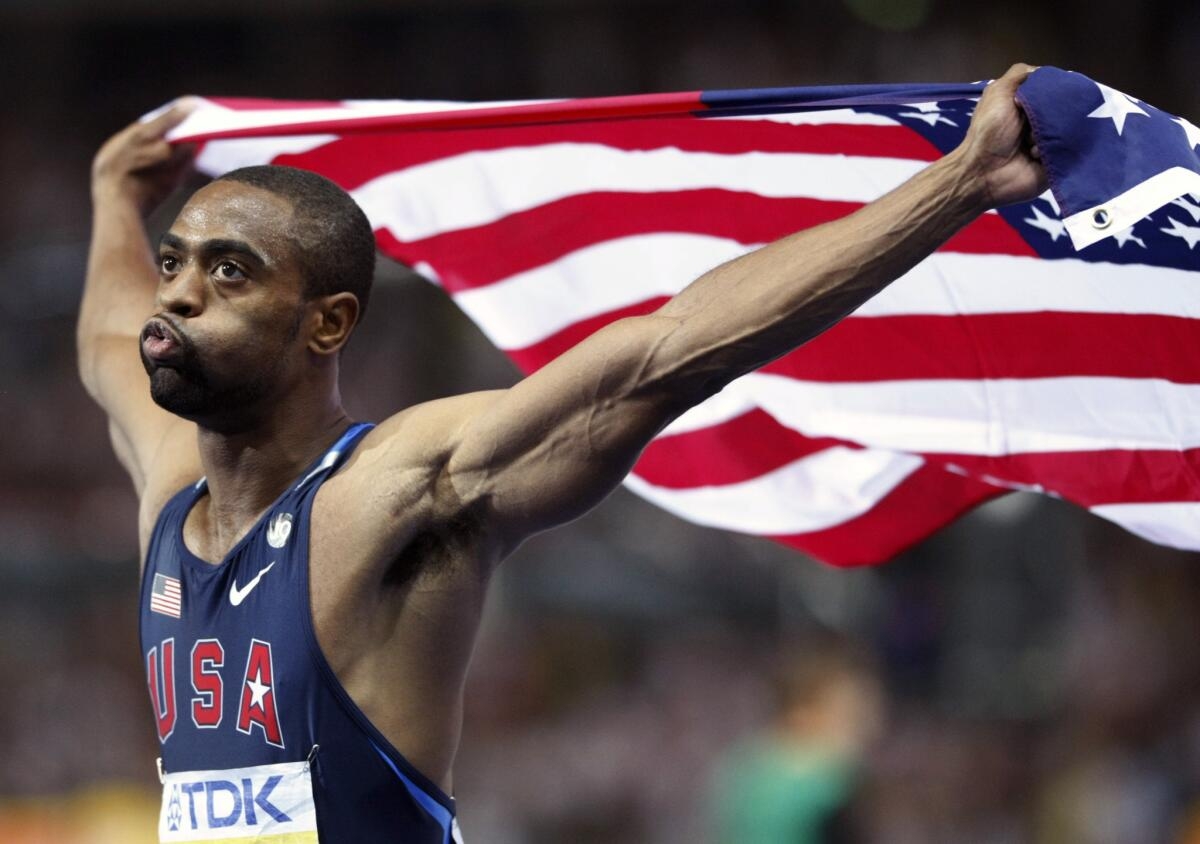 Sprinter Tyson Gay Tests Positive For Banned Substance Los Angeles Times