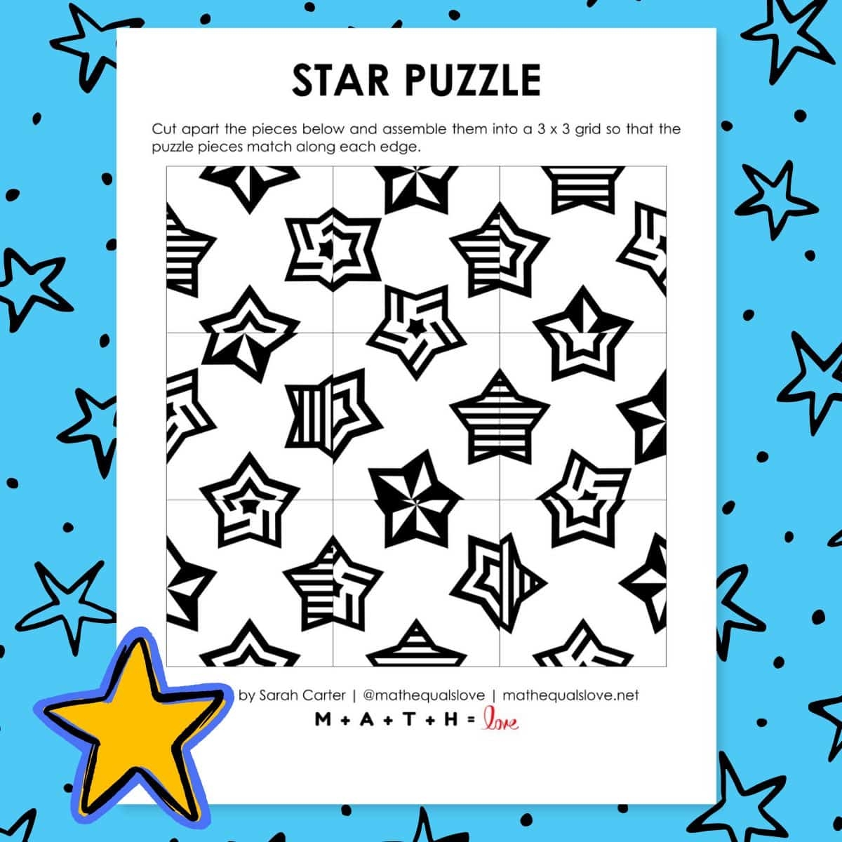 Star Edge Matching Puzzle Math Love