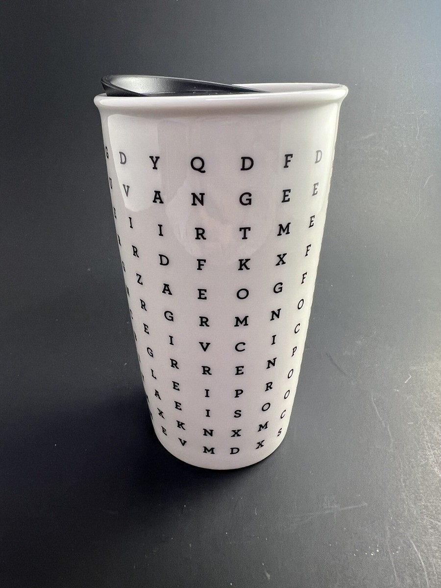 Starbucks Mug Coffee Cup Travel Lid Crossword Word Search Puzzle 2016 12 Oz EBay