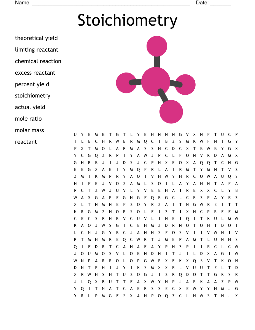 Stoichiometry Crossword WordMint
