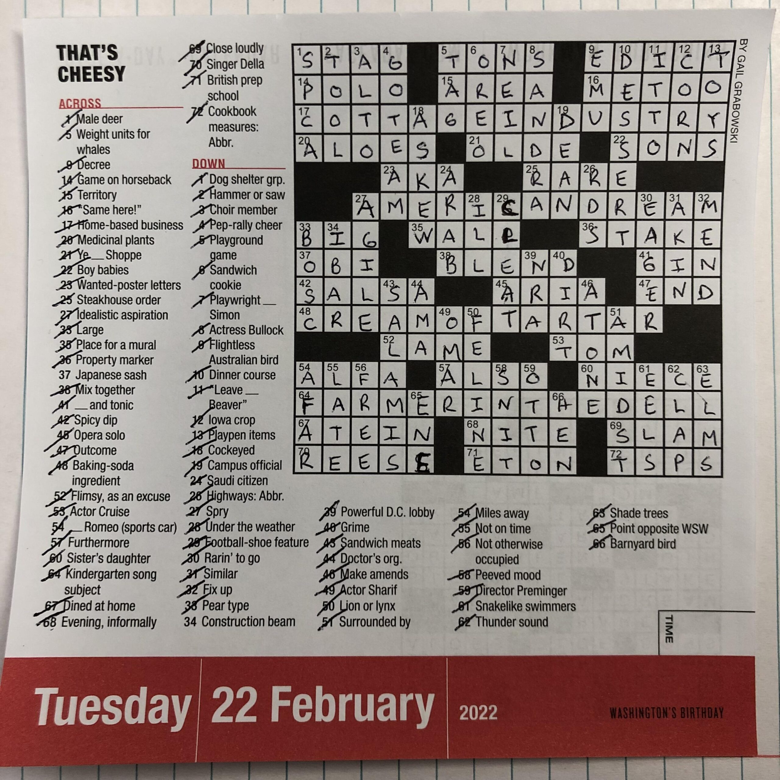 Successfully Completed A Crossword Puzzle For The First Time Today R Crossword