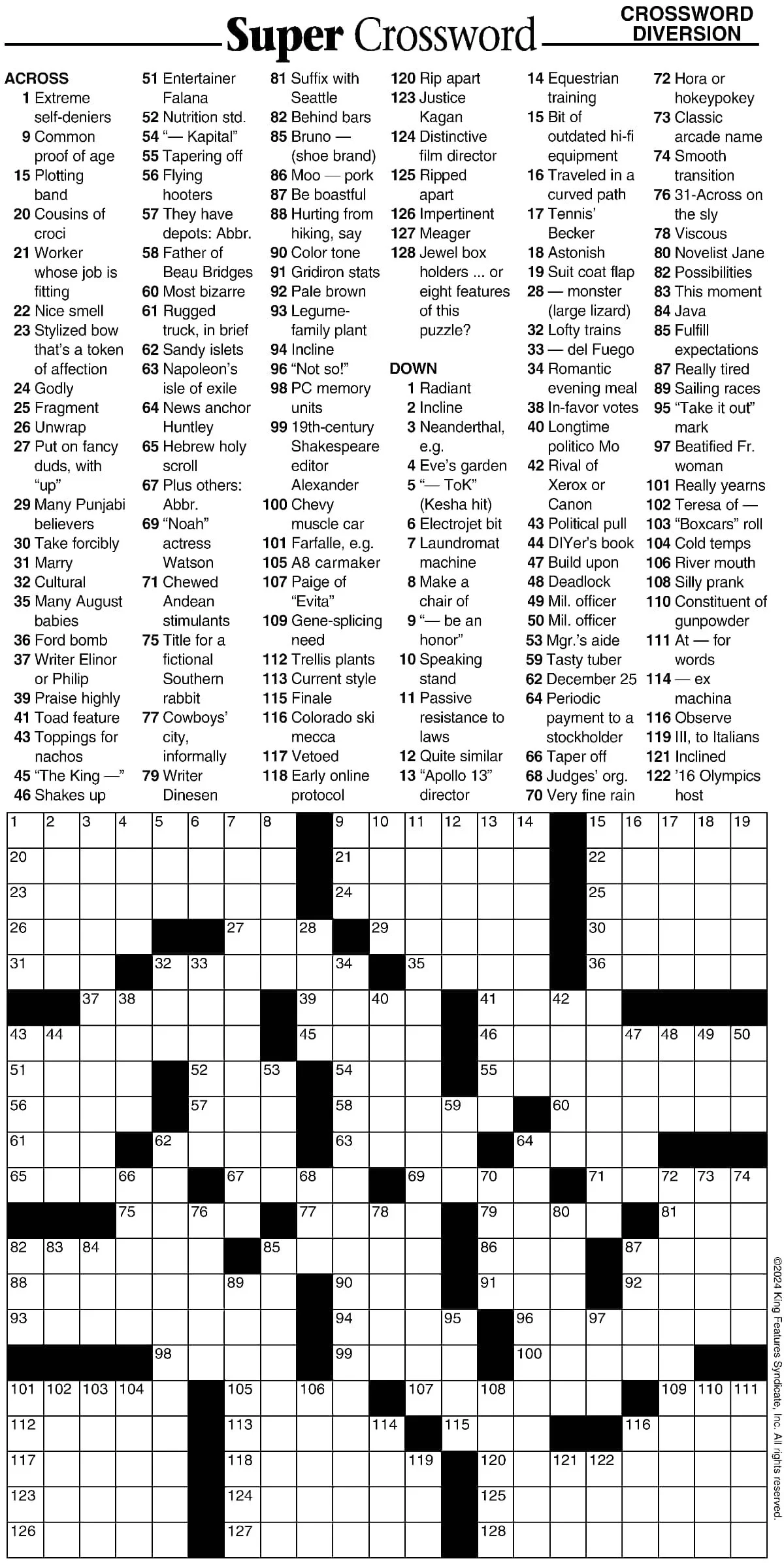 Super Crossword Crossword Diversion Your West Central Voice