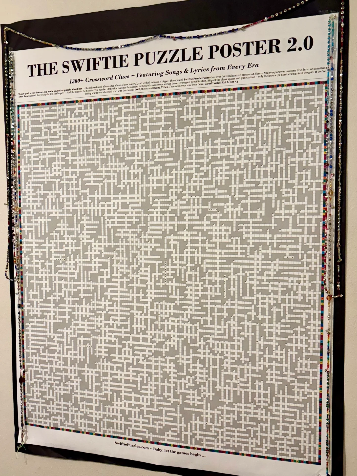 Swiftie Puzzle Poster 2 0 Giant Taylor Swift Crossword free US Ship Swiftie Puzzles Swiftie Puzzle Poster 2 0 Giant Taylor Swift Crossword free US Ship Swiftie Puzzles