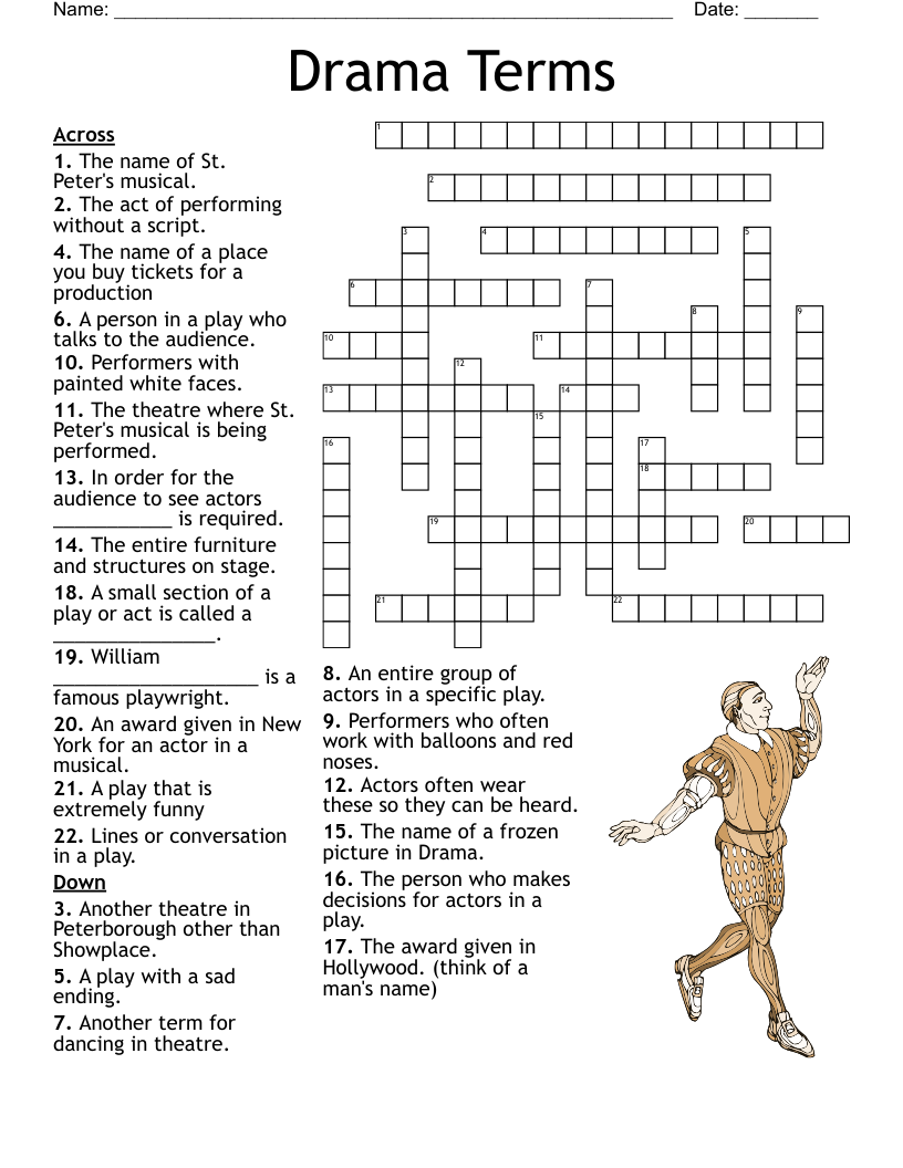 Technical Vocabulary For Drama And Theater Crossword WordMint