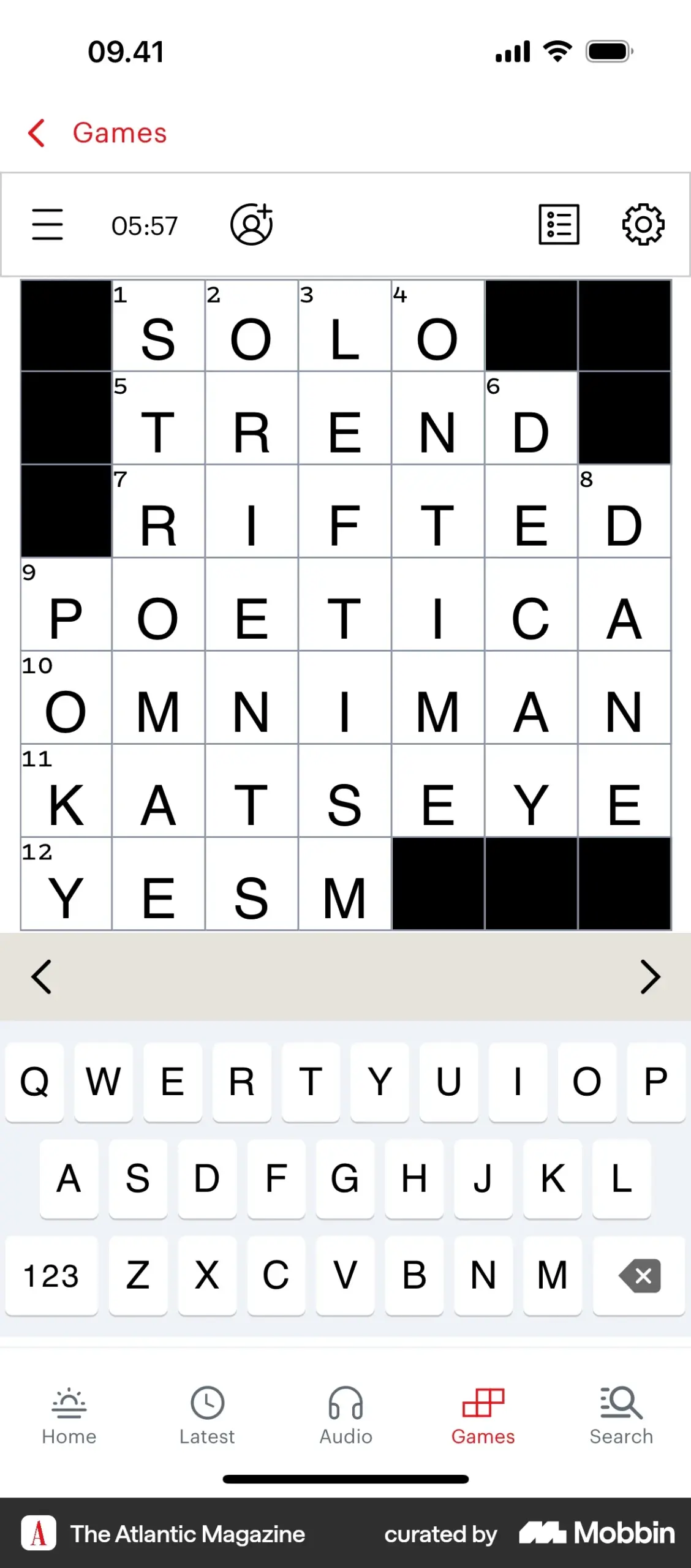 The Atlantic Magazine IOS Completing A Crossword Flow Mobbin