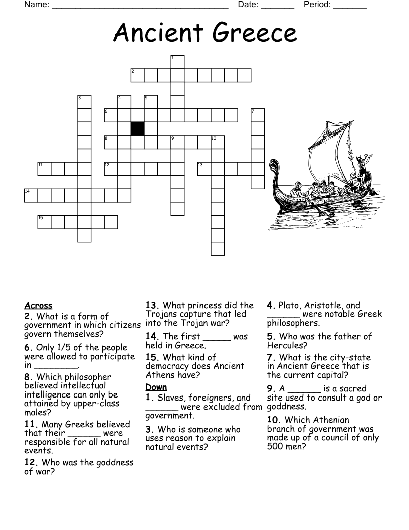 The Book Of The Ancient Greeks Crossword Puzzle WordMint
