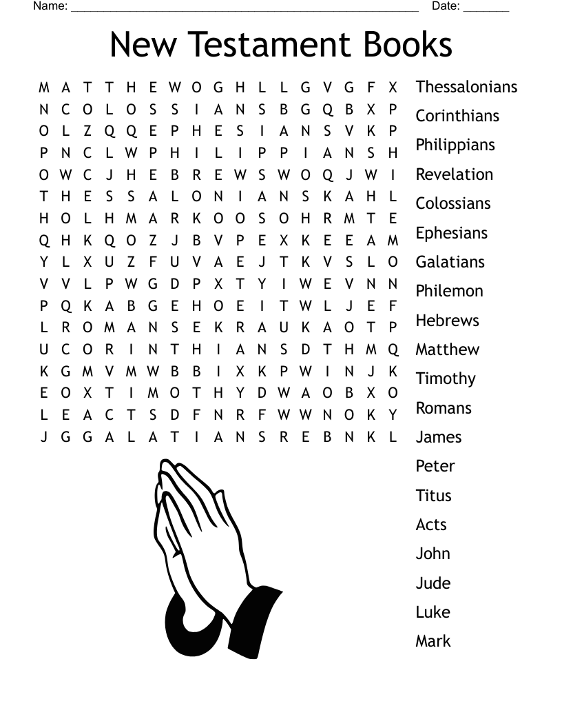 The Books Of The Bible Crossword WordMint