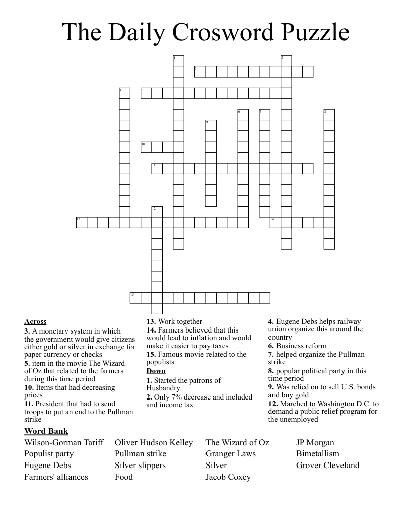 The Daily Crosword Puzzle Crossword WordMint