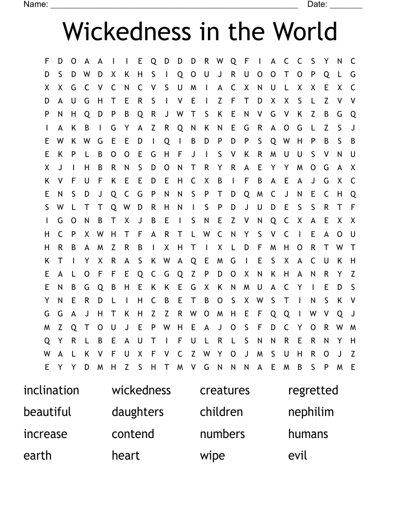 The Great Flood Word Search WordMint