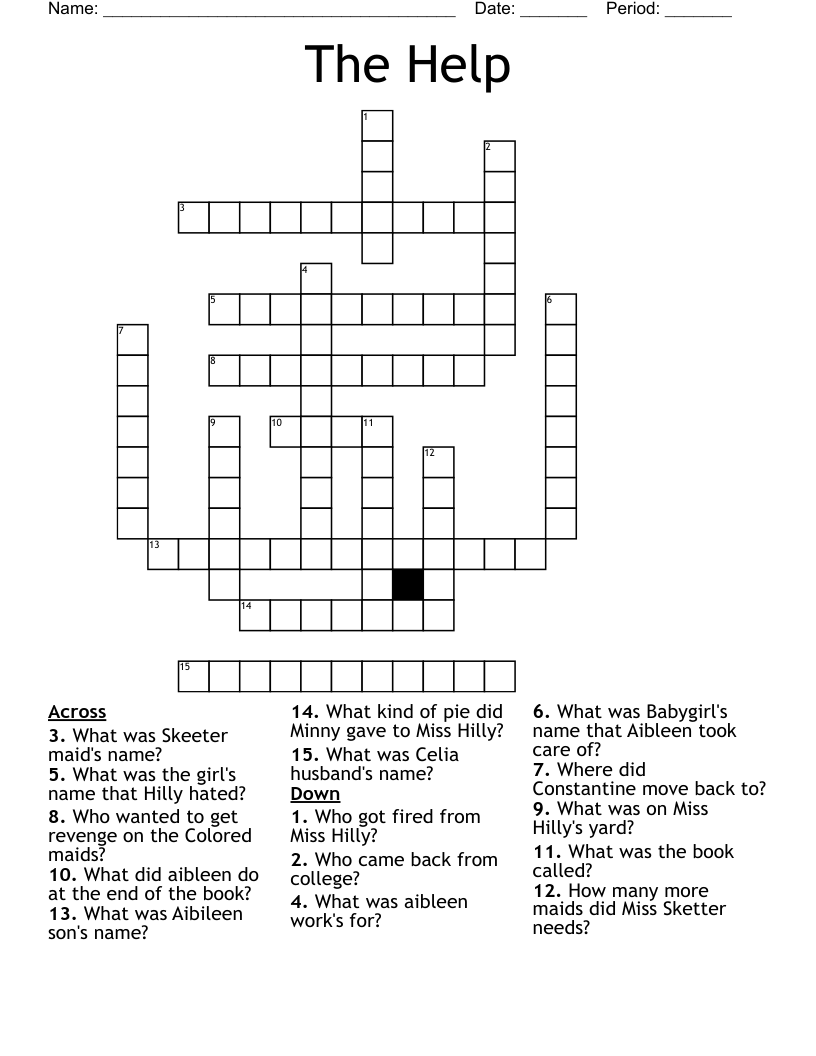 The Help Crossword WordMint