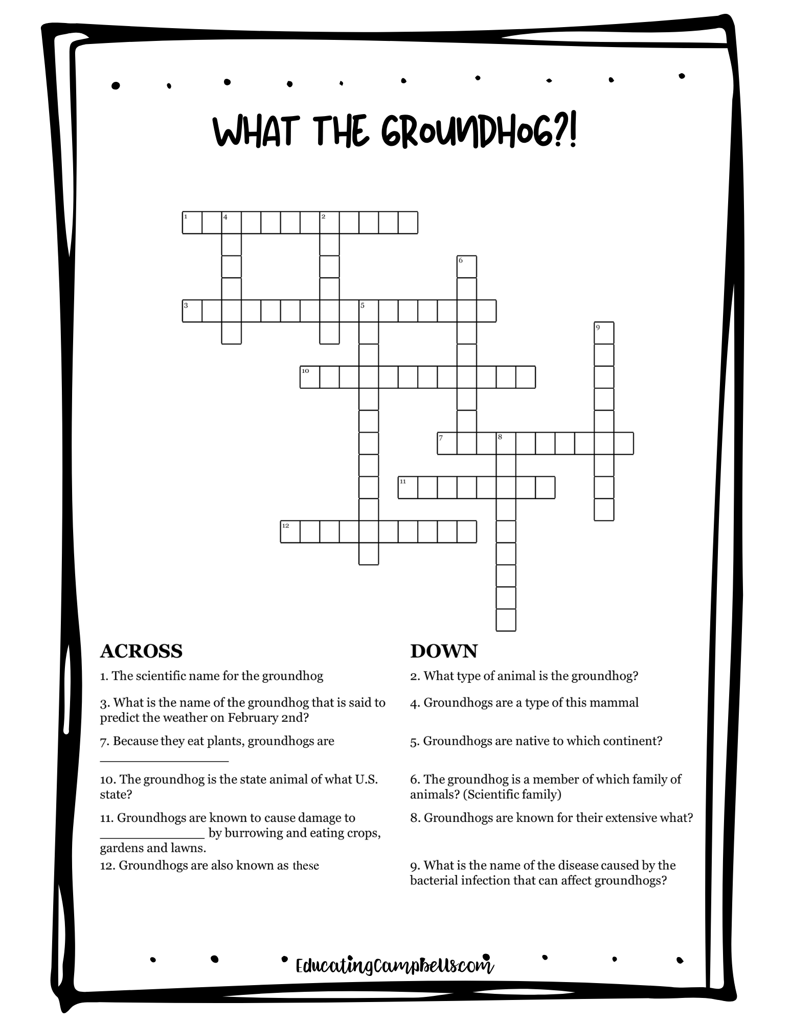 The History Of Groundhog Day Educating Campbells