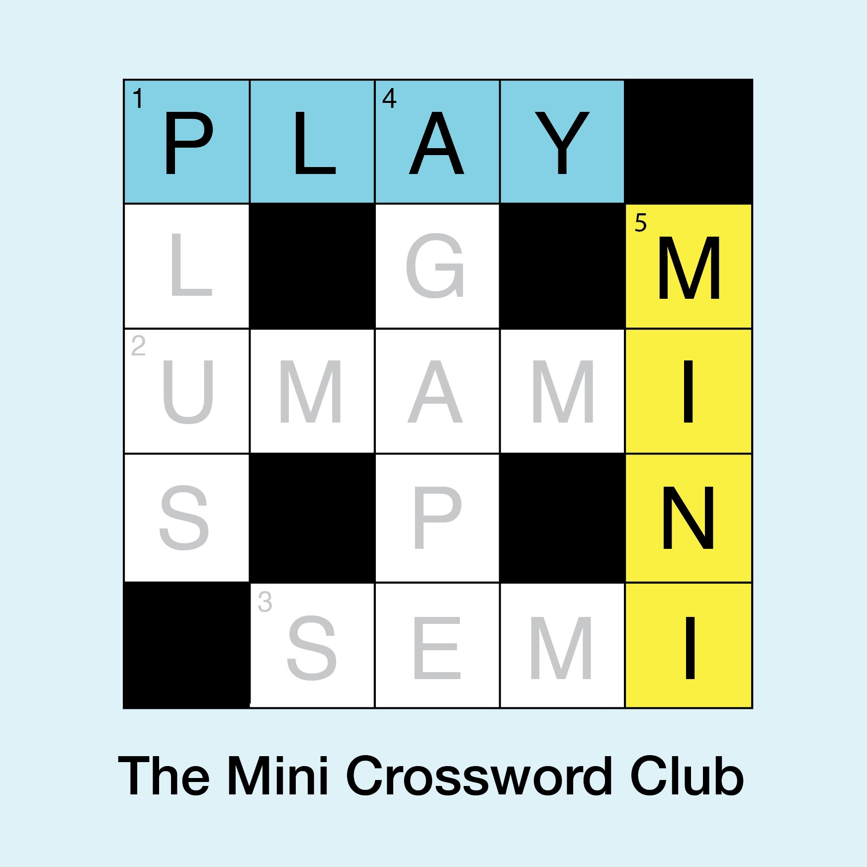The Mini Crossword Club The Mini Crossword Club
