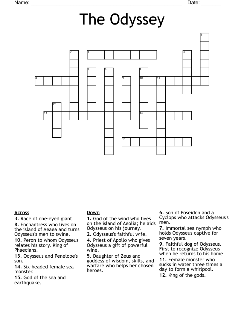 The Odyssey Crossword WordMint