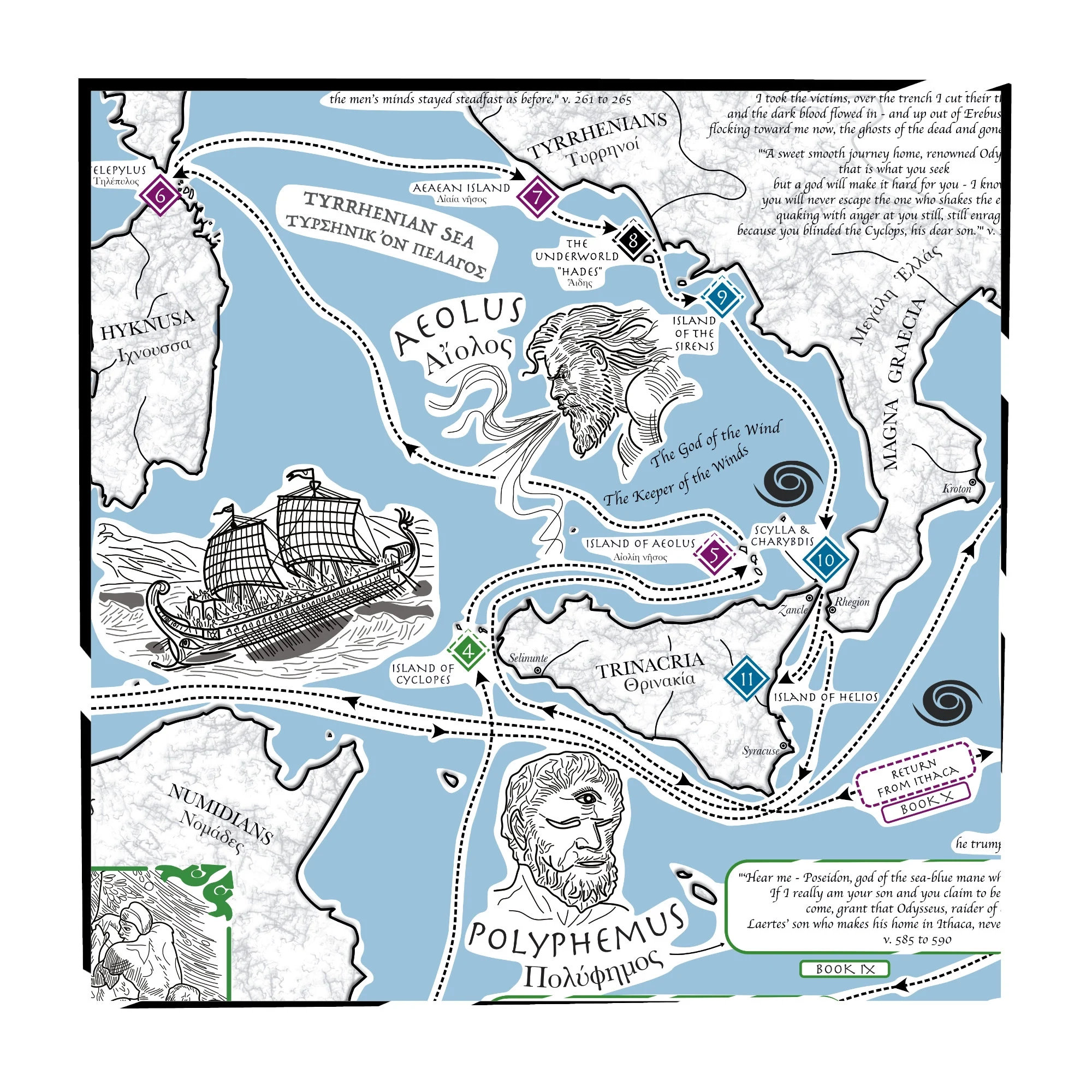The Odyssey Map Collection in The Heart Of Myths Etsy