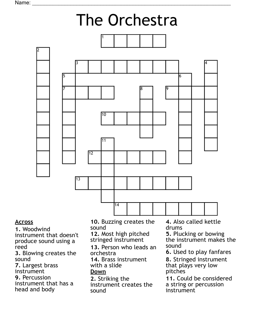 The Orchestra Crossword WordMint