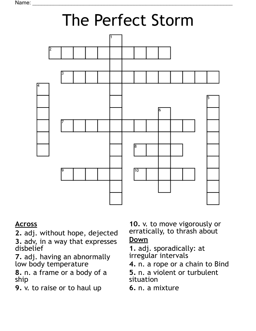 The Perfect Storm Crossword WordMint