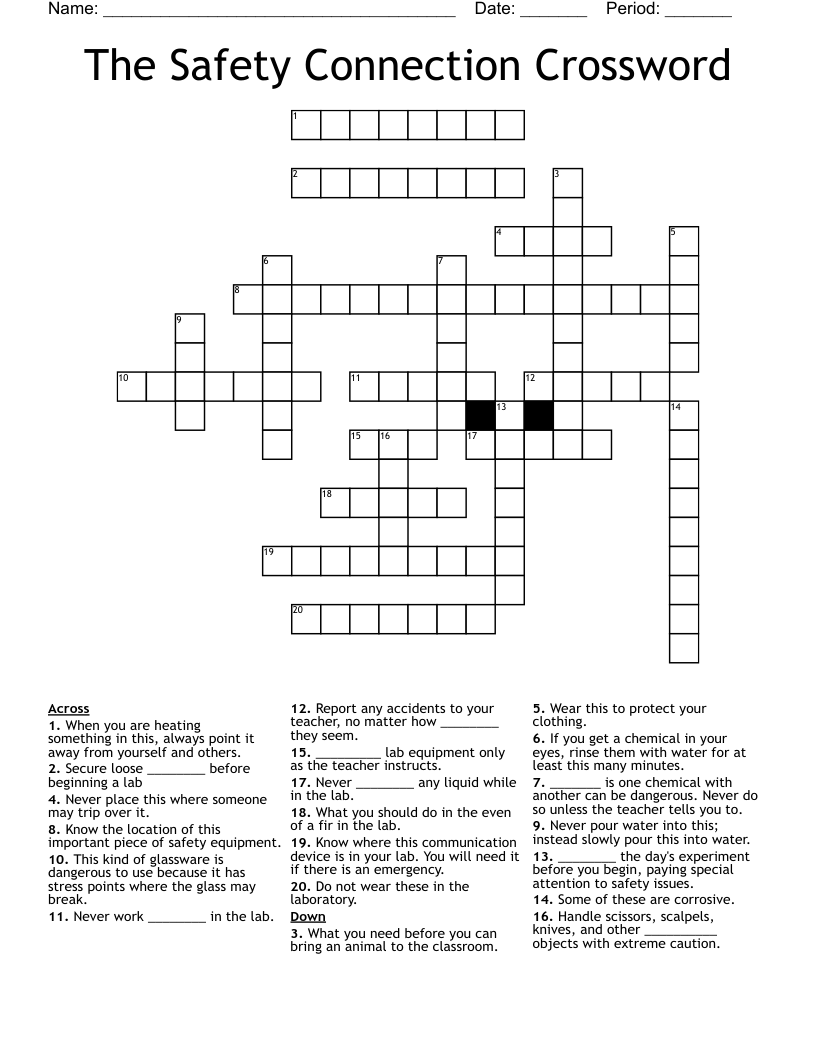 The Safety Connection Crossword WordMint