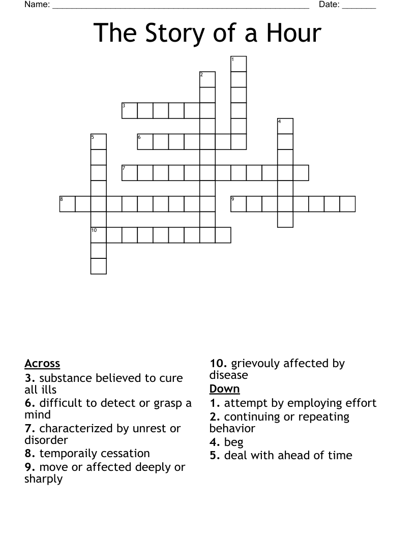 The Story Of A Hour Crossword WordMint