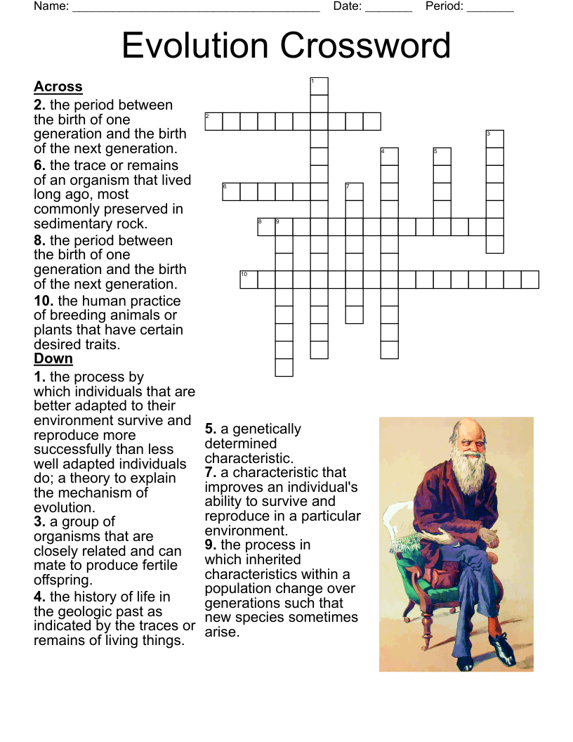 The Theory Of Natural Selection Evolution Crossword WordMint