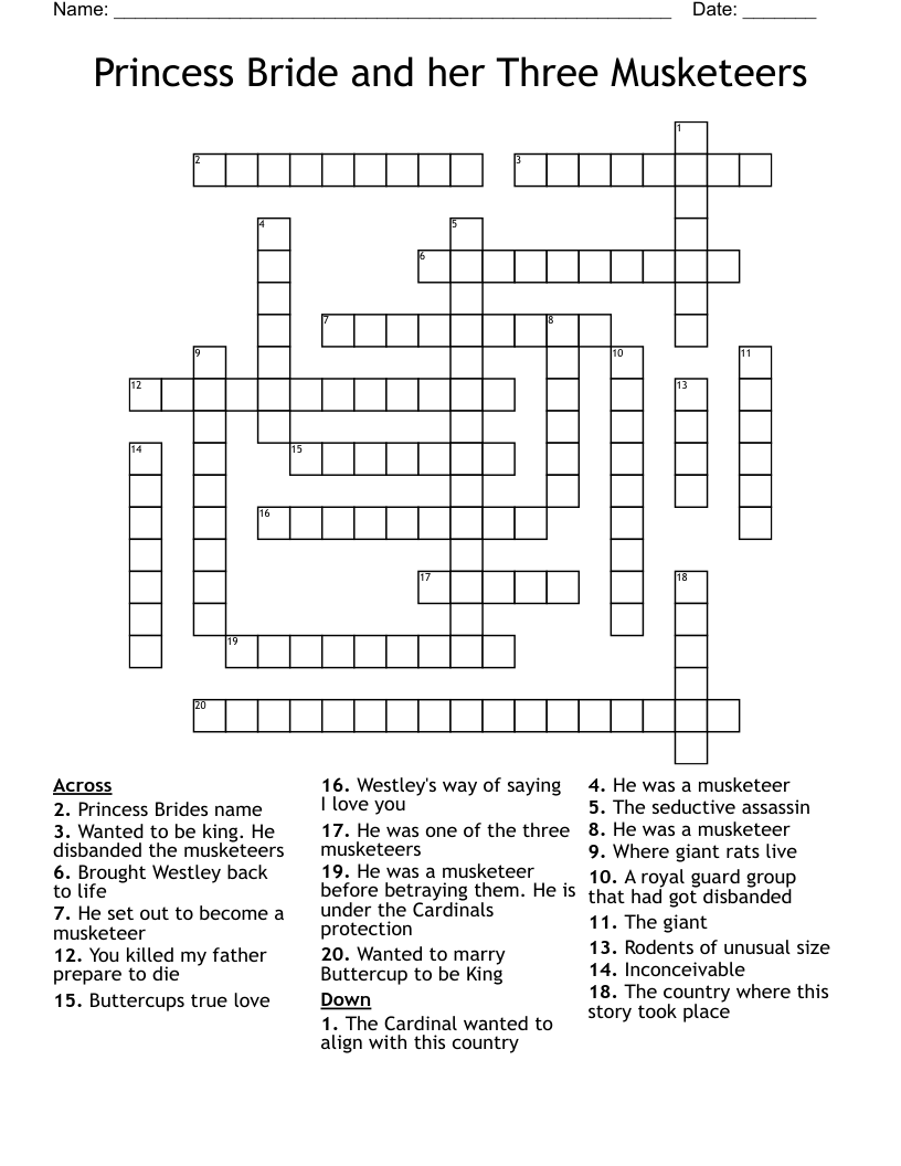 THE THREE MUSKETEERS 1 4 Word Search WordMint THE THREE MUSKETEERS 1 4 Word Search WordMint