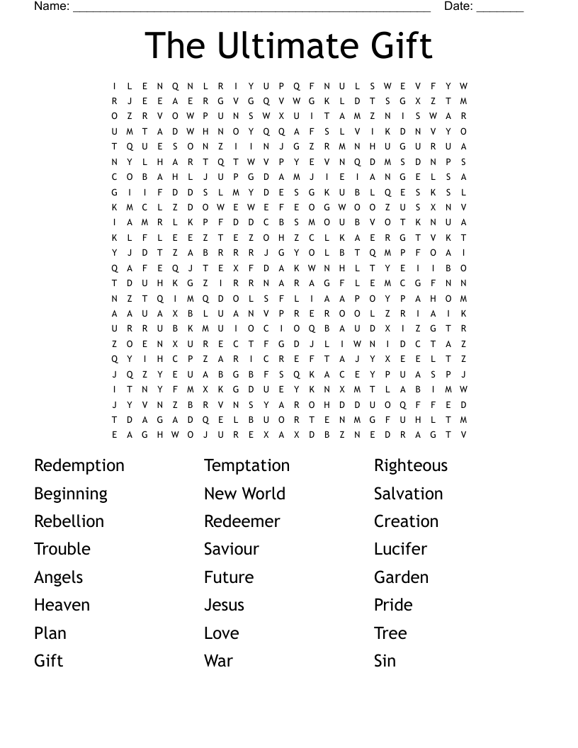 The Ultimate Gift Word Search WordMint The Ultimate Gift Word Search WordMint