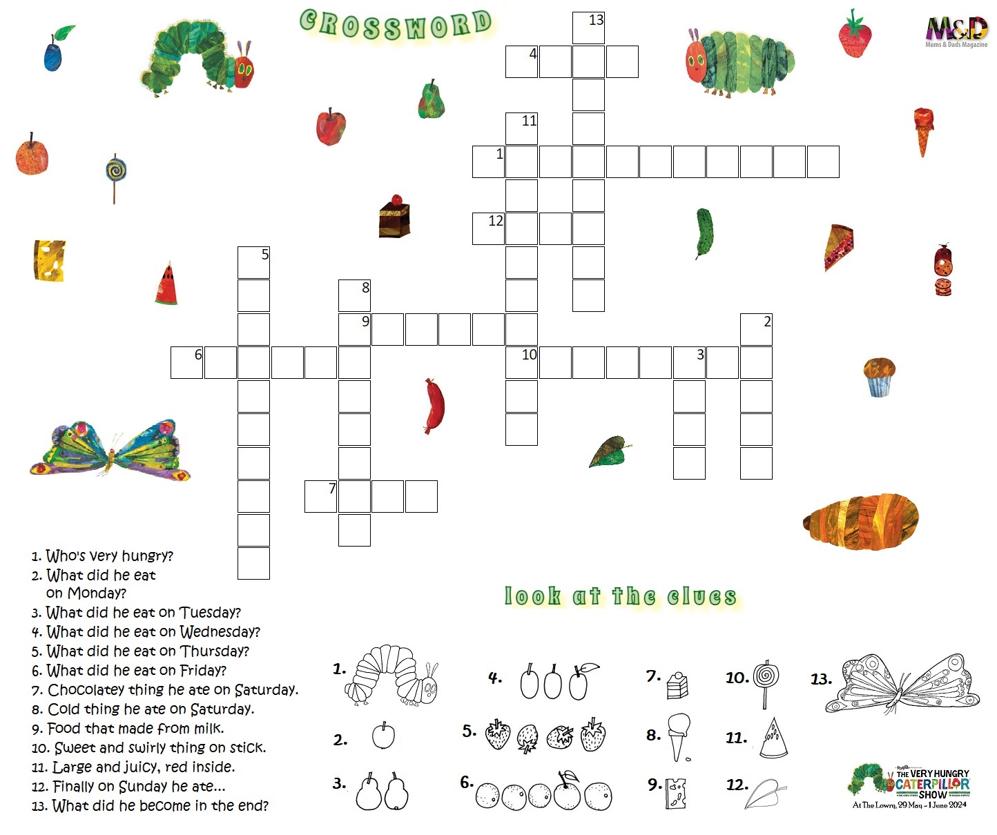 The Very Hungry Caterpillar Interactive Crossword Mums Dads