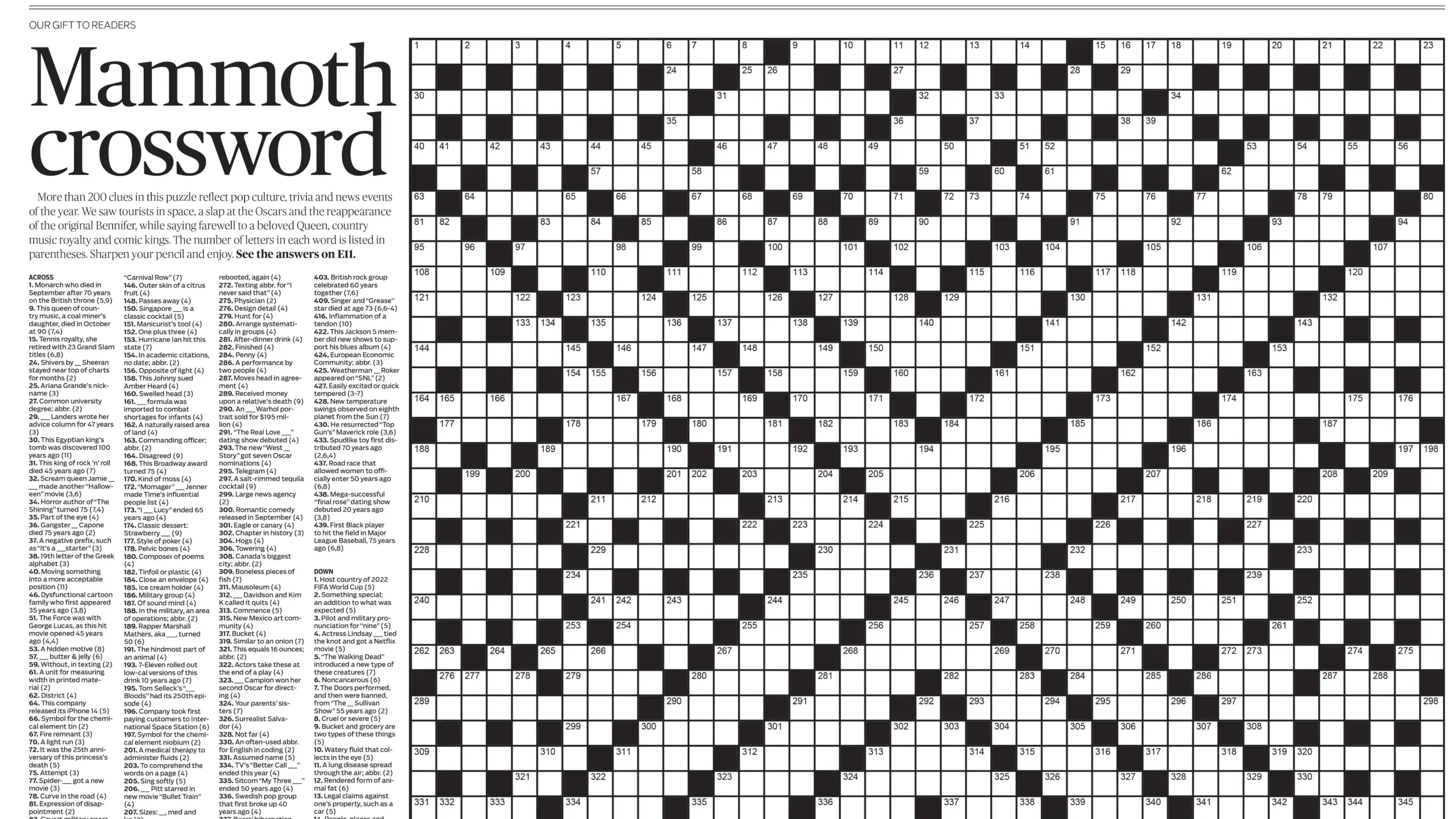 The Year In Review Mammoth Crossword Puzzle In Sunday s Print Edition