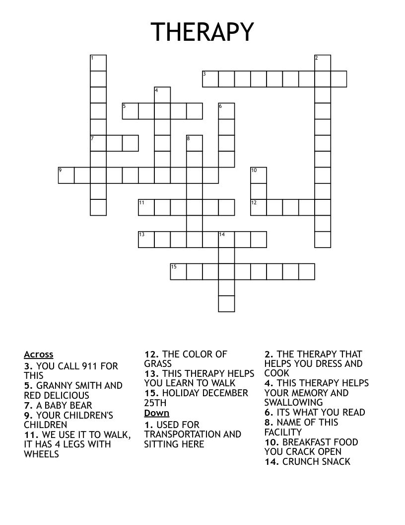 THERAPY Crossword WordMint