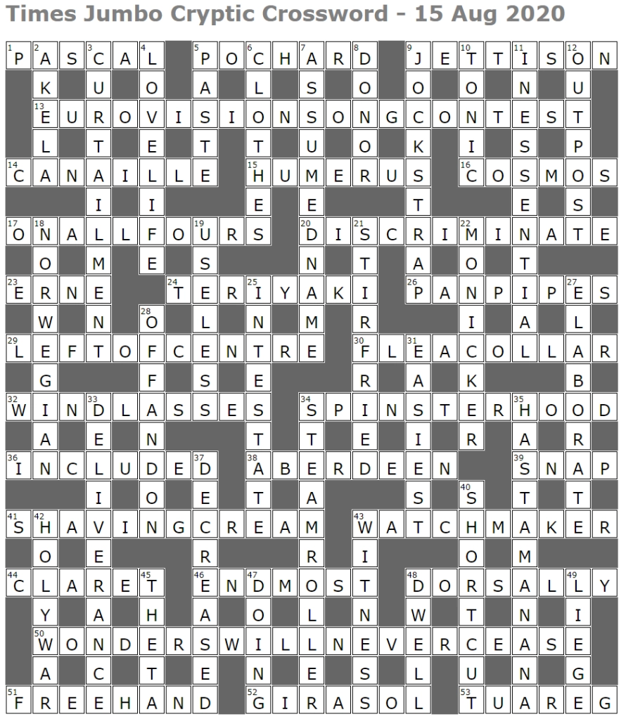 Times Jumbo Cryptic Crossword 1454 Lucian Poll s Web Ramblings
