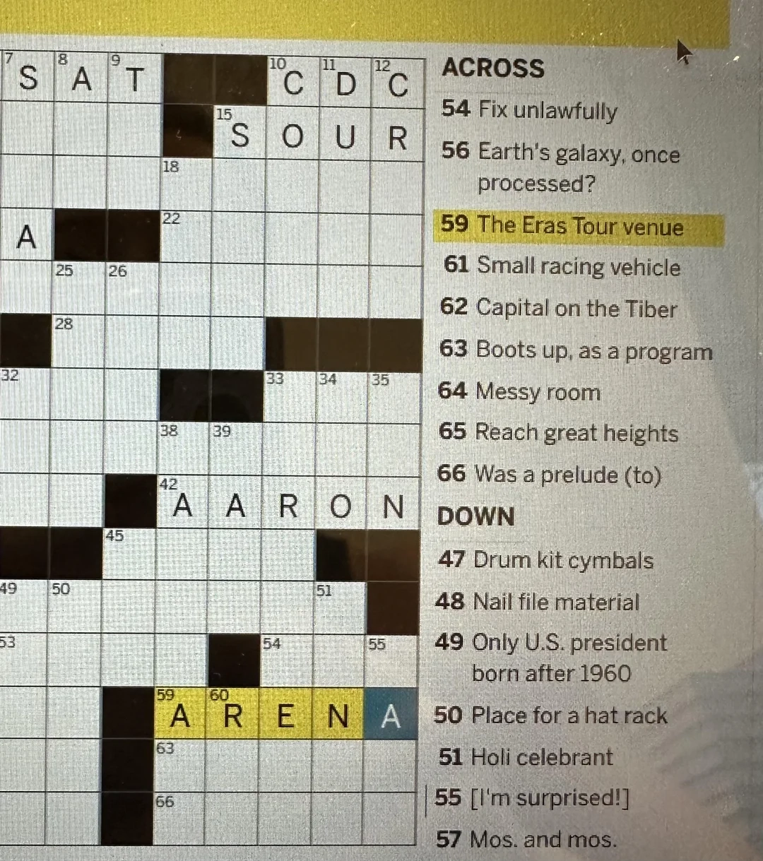Today s LA Times Crossword Technically A Mistake On Their Part R TaylorSwift
