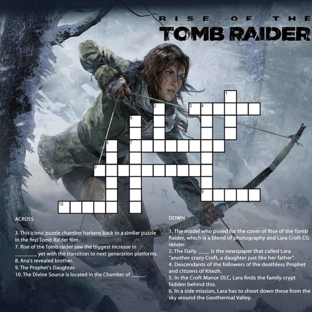Tomb Raider 25 Crossword Puzzles