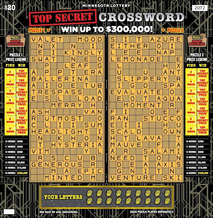 Top Secret Crossword The Minnesota Lottery