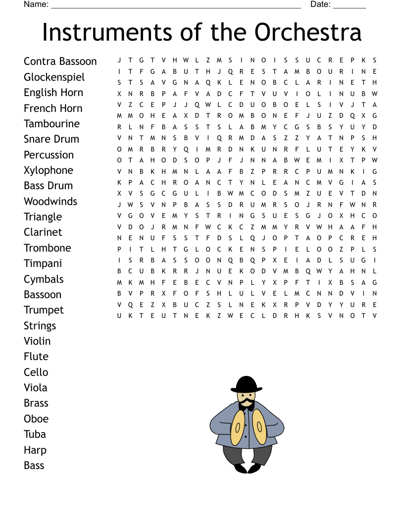 Trombone Shorty Lower Elementary Crossword WordMint