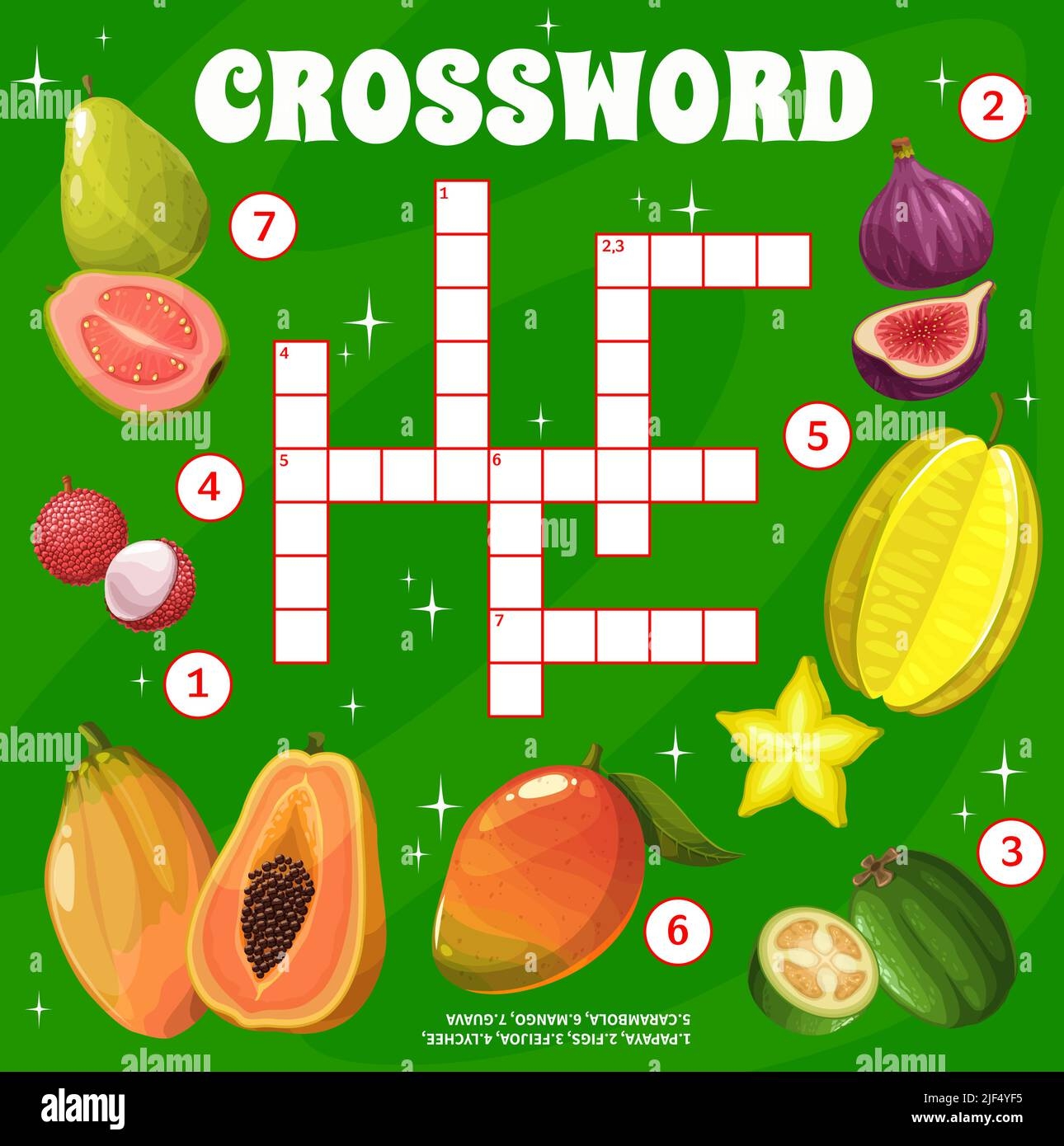 Tropical Raw Fruits Crossword Grid Worksheet Find A Word Vector Quiz Game Crossword Puzzle With Names Of Exotic Berries Fill In Squares Riddle With Stock Vector Image Art Alamy
