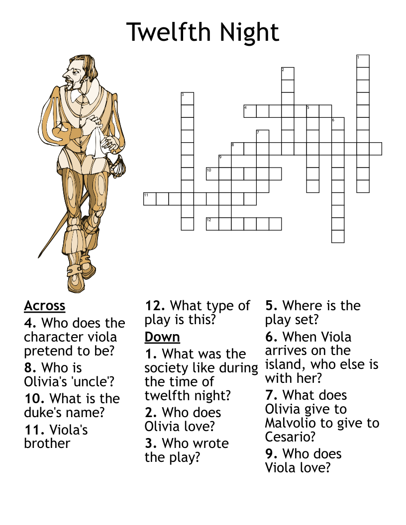 Twelfth Night Crossword WordMint