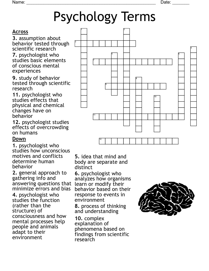 Unit 10 Personality Crossword WordMint Unit 10 Personality Crossword WordMint