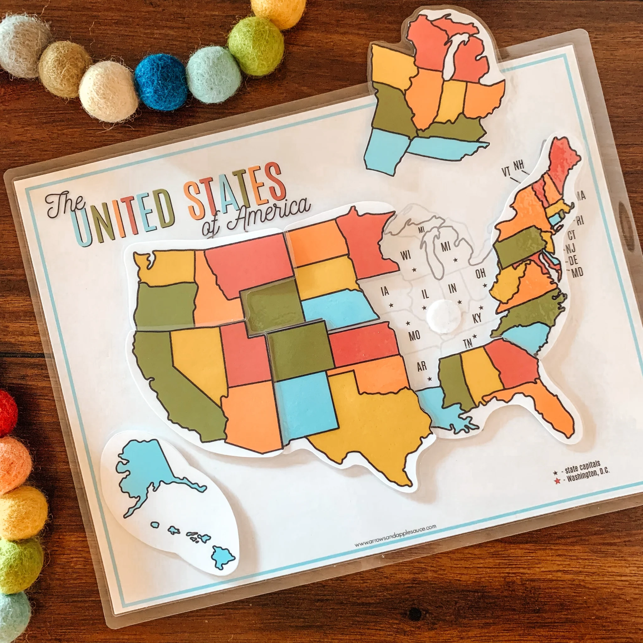 United States Map Printable Puzzle Arrows And Applesauce
