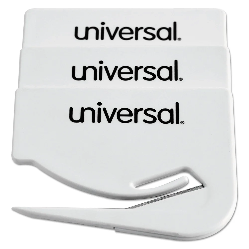 Universal Small Manual Envelope Letter Slitter Hand Letter Opener With Concealed Blade 2 1 2 White 3 Pack Walmart