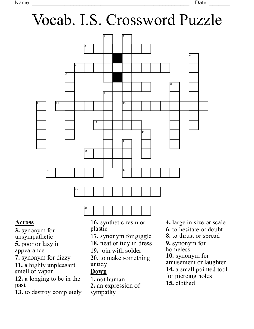 Vocab I S Crossword Puzzle WordMint Vocab I S Crossword Puzzle WordMint