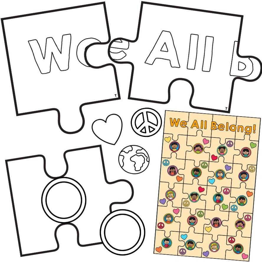 We All Belong Collaborative Puzzle Harmony Day Craft Top Teacher