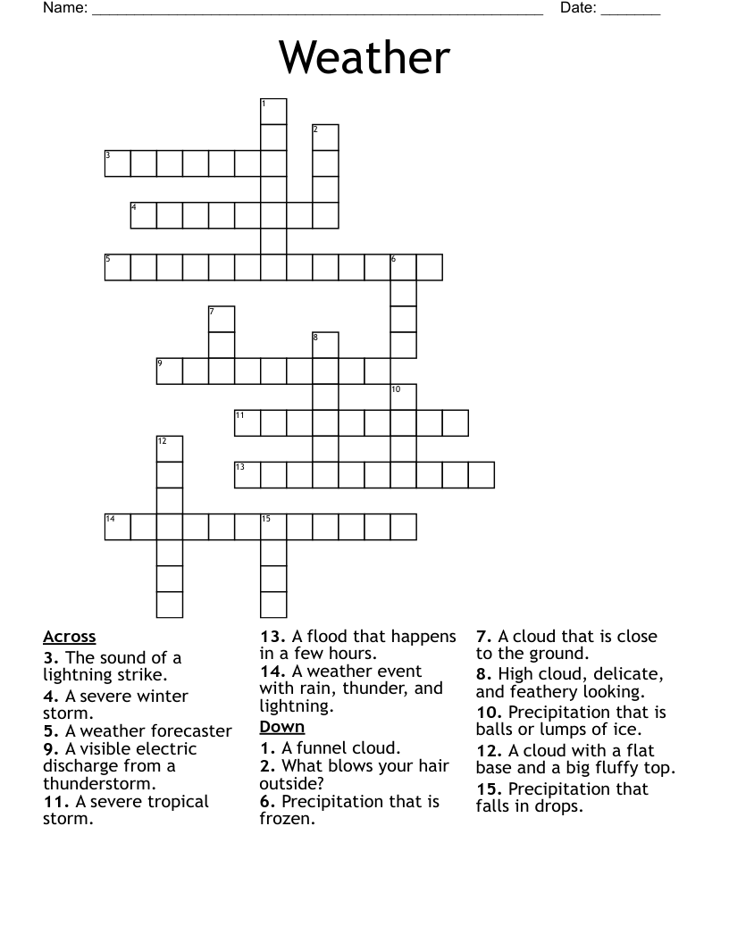 Weather Crossword WordMint
