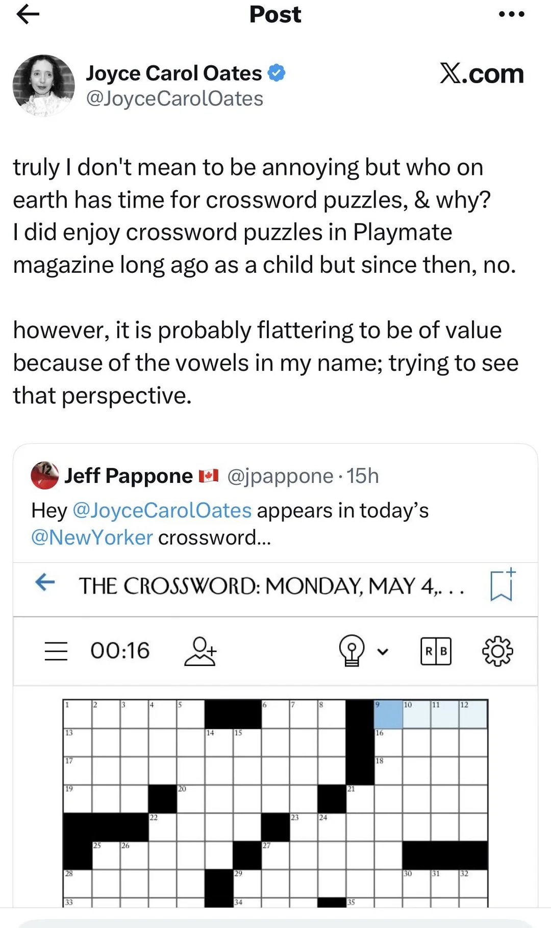 What The Hell Joyce R crossword