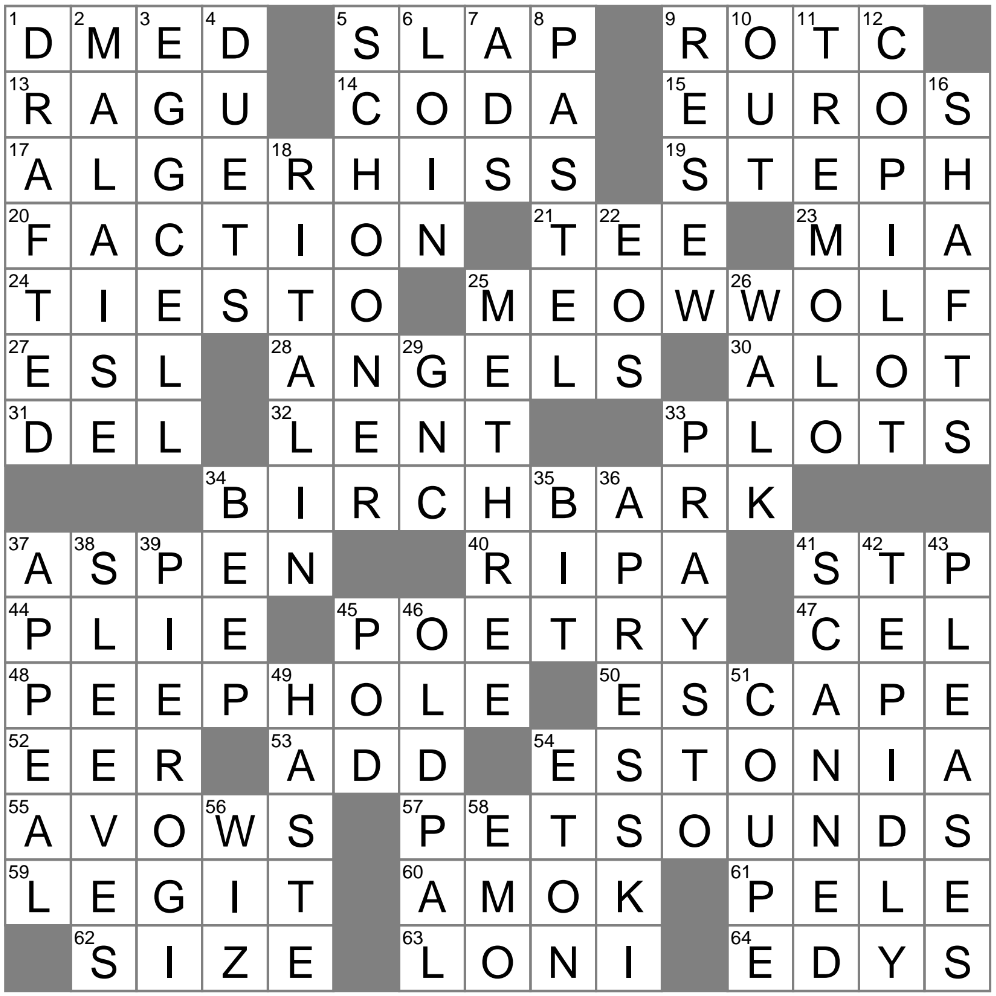 With Little Gusto Crossword Clue Archives LAXCrossword