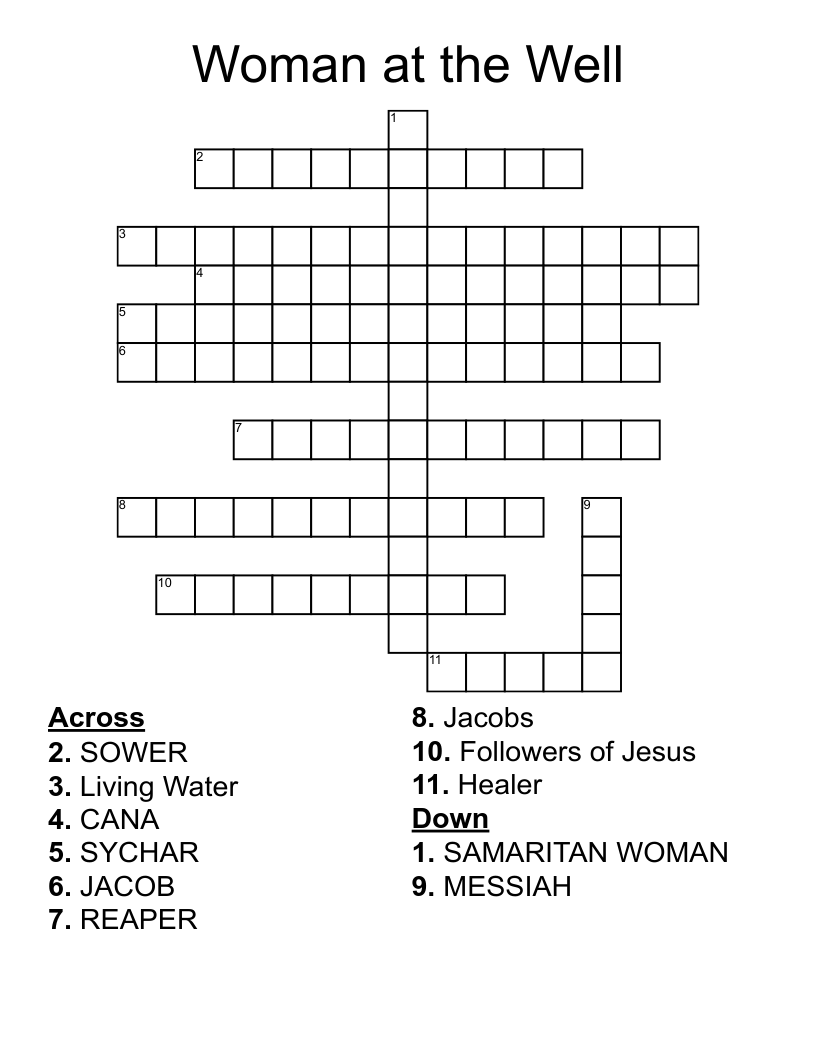 Woman At The Well Crossword WordMint