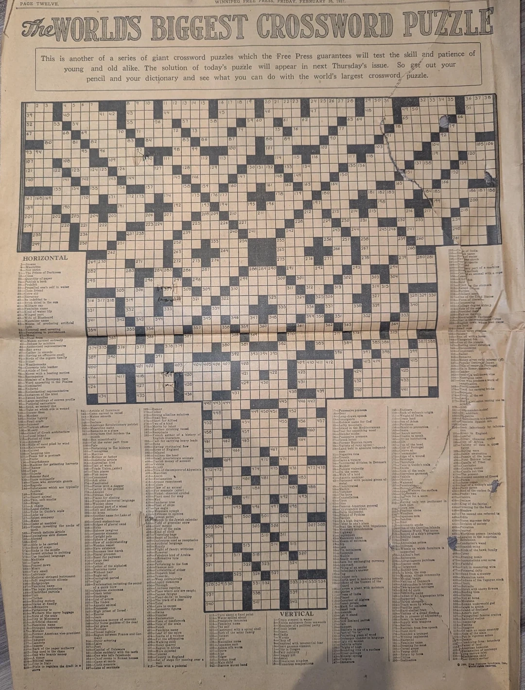 World s Biggest Crossword Puzzle At The Time R crossword