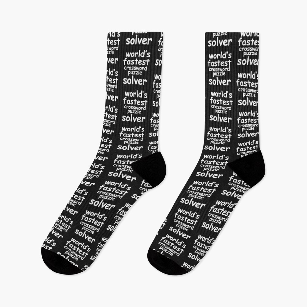World s Fastest Crossword Puzzle Solver Socks For Sale By Amadonms Redbubble