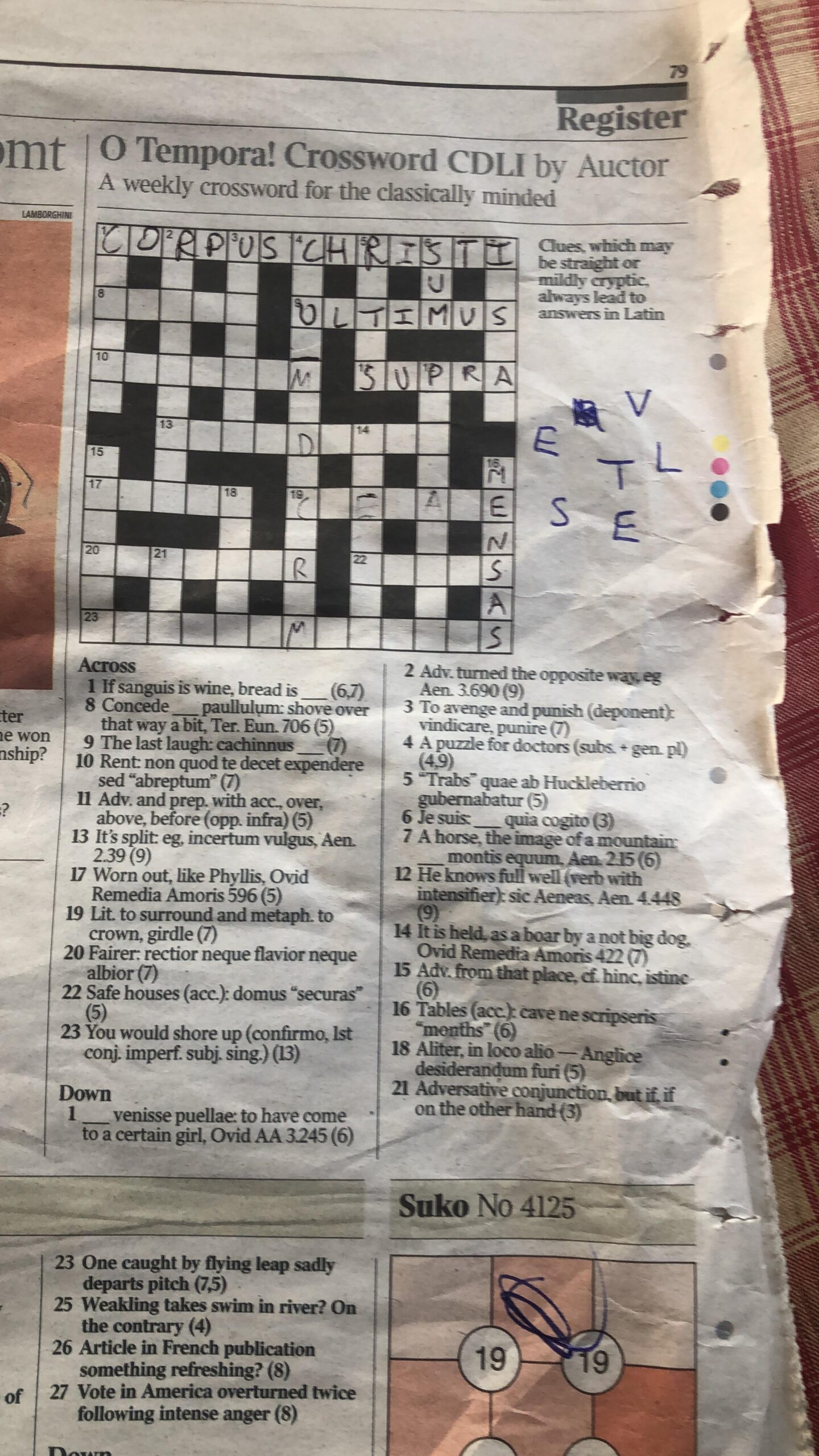 Yall Ever Seen A Latin Cryptic Crossword Before spoilers R crosswords